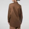 Ge's women's clothing 2025 new style versatile loose lapel mid-length shirt Solid color boyfriend style long-sleeved shirt details Picture